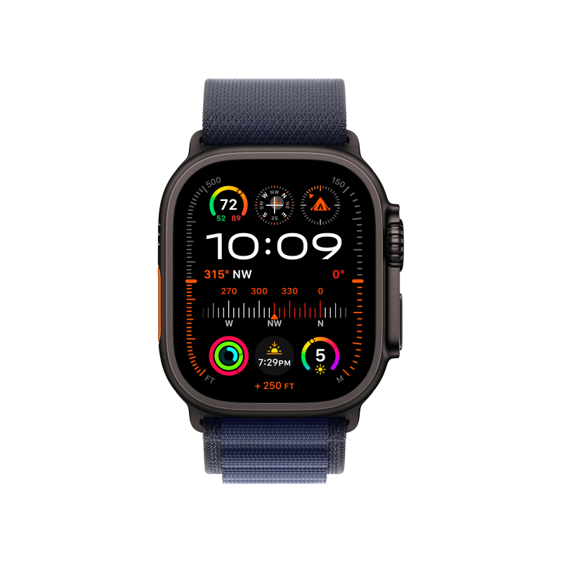 Apple Watch Ultra 2 GPS + Cellular, 49 мм, корпус из черного титана, ремешок Alpine темно-синего цве